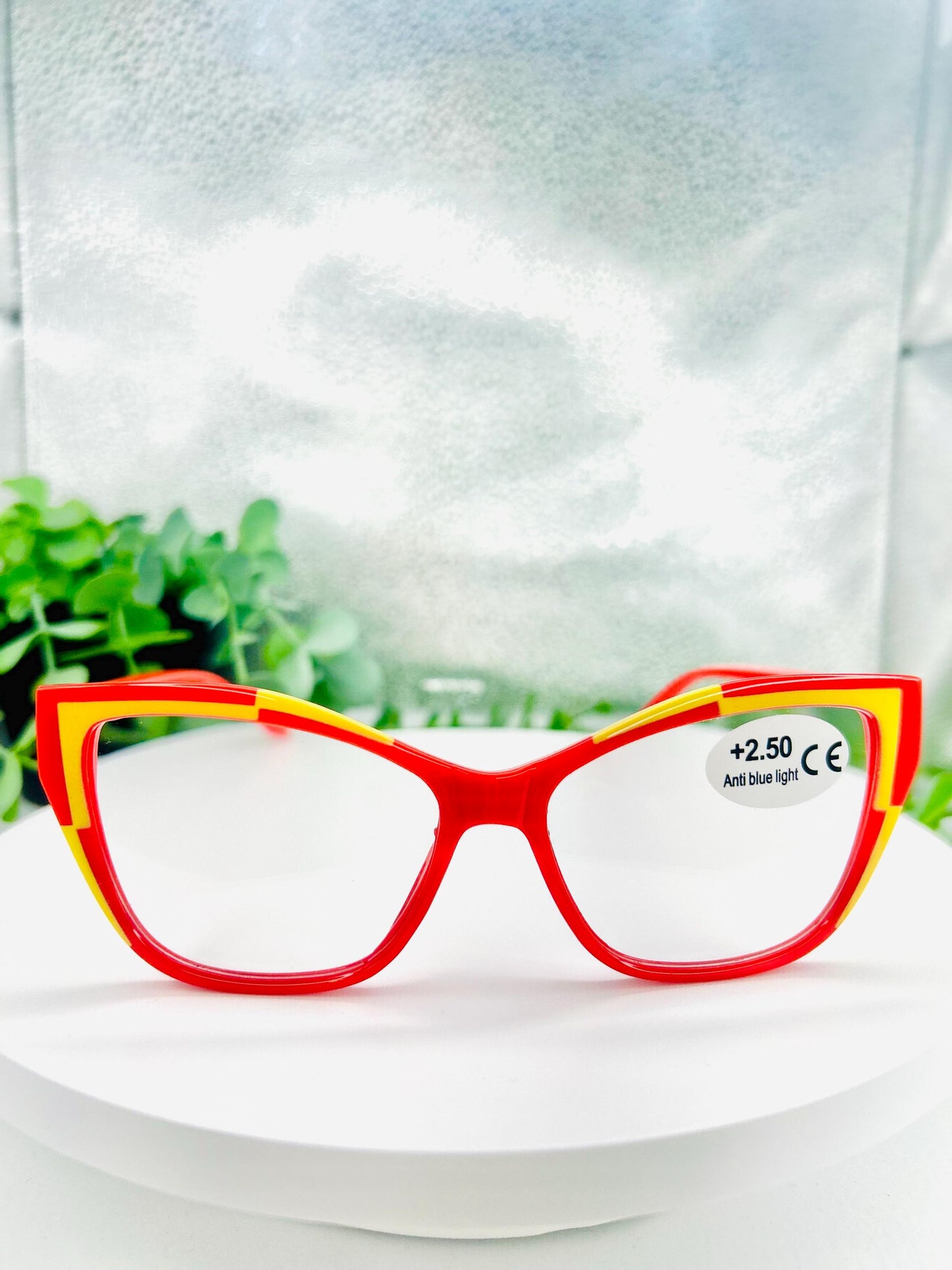 (Readers)Boss Mode | Cat Eye Reading Glasses +2.00 +2.50 | Blue Light Blocking Bold Readers Eyewear – Tortoise, Wine, Lightning Red 200 & 250