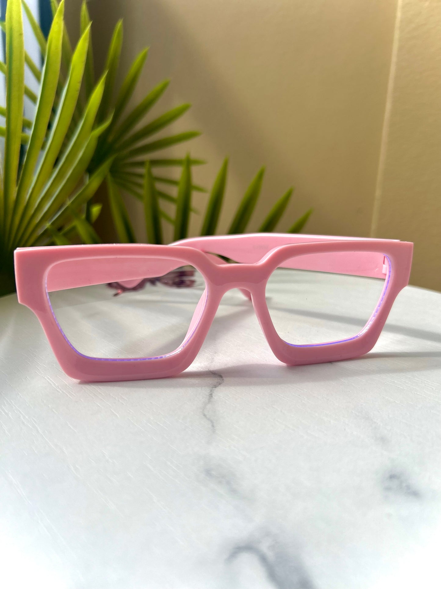 Bubblegum Pink Oversized Square Glasses Non-Prescription Fashion Eyewear | Women Statement Frames | Cute Bold Pink Eyewear Blue Light Blocki
