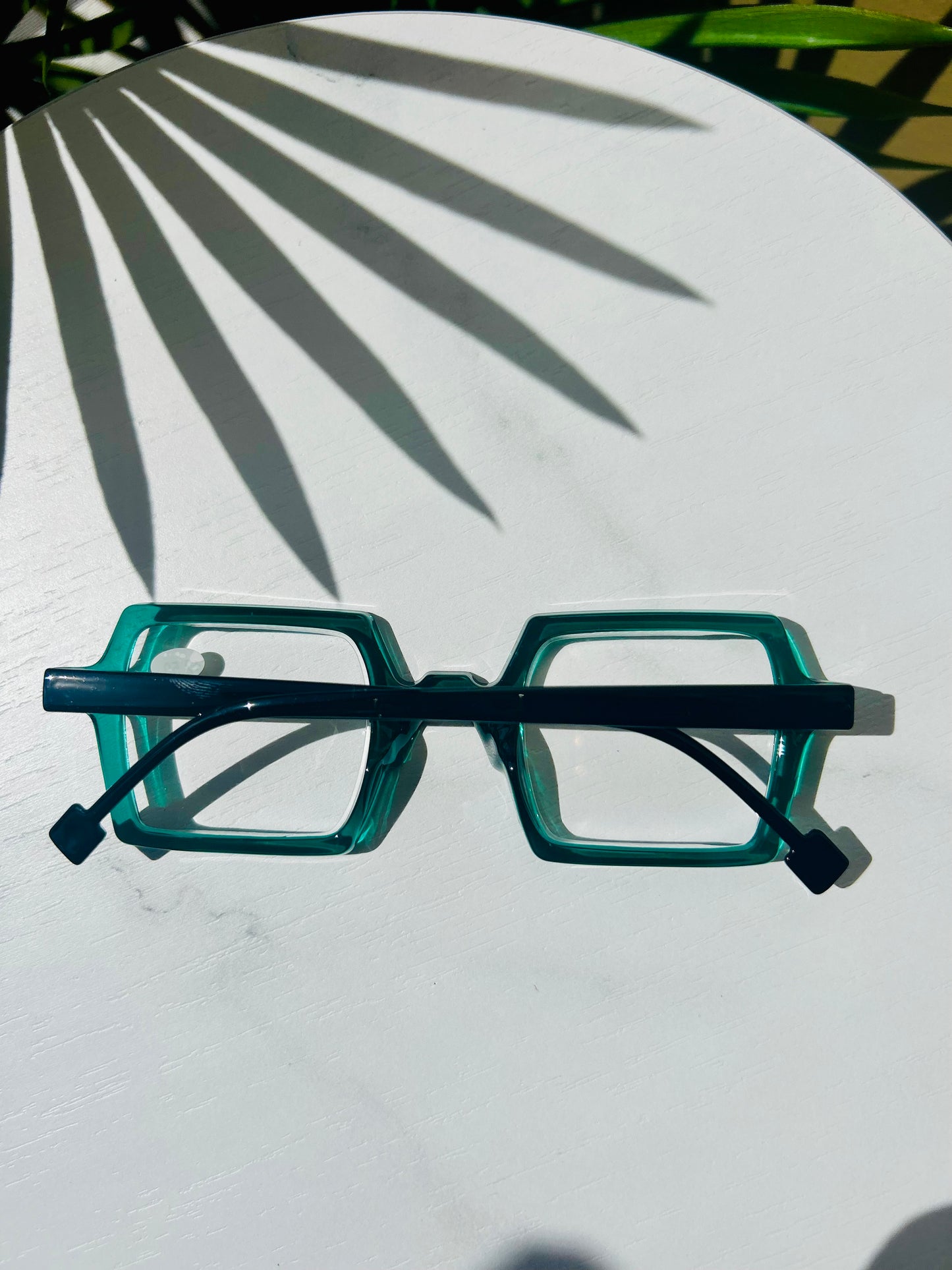 GameFace Readers – Unisex/Men Oversized Square Teal Reading Glasses Frames