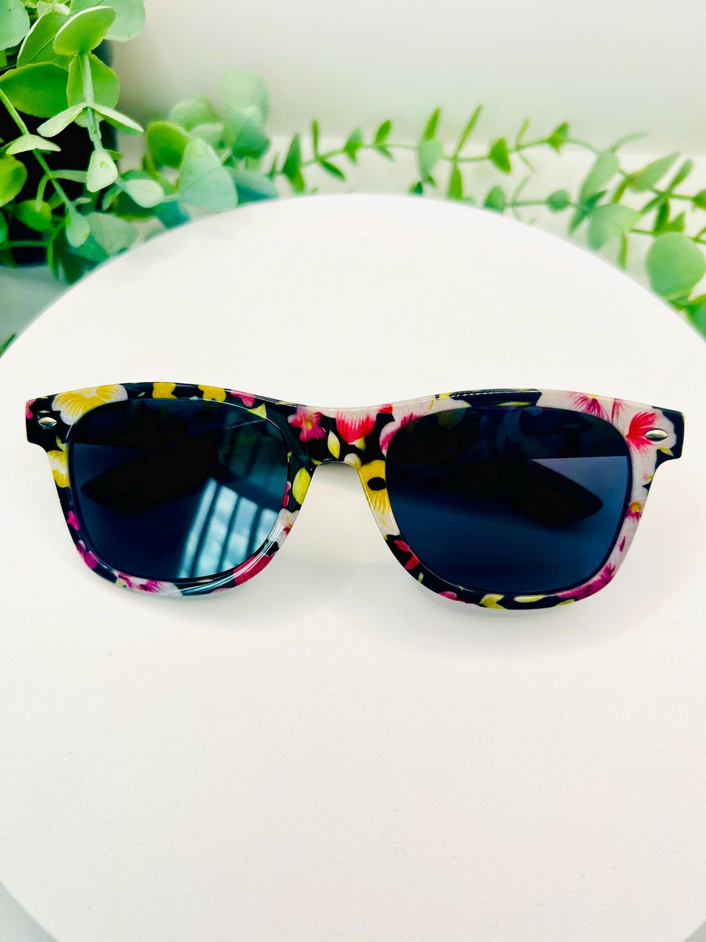 Tropic Like it’s Hott Floral Women Sunglasses| Retro Summer Festival Shades|Pink Yellow or Blue Red Flower Frames|Bad Girl Diaries Eyewear