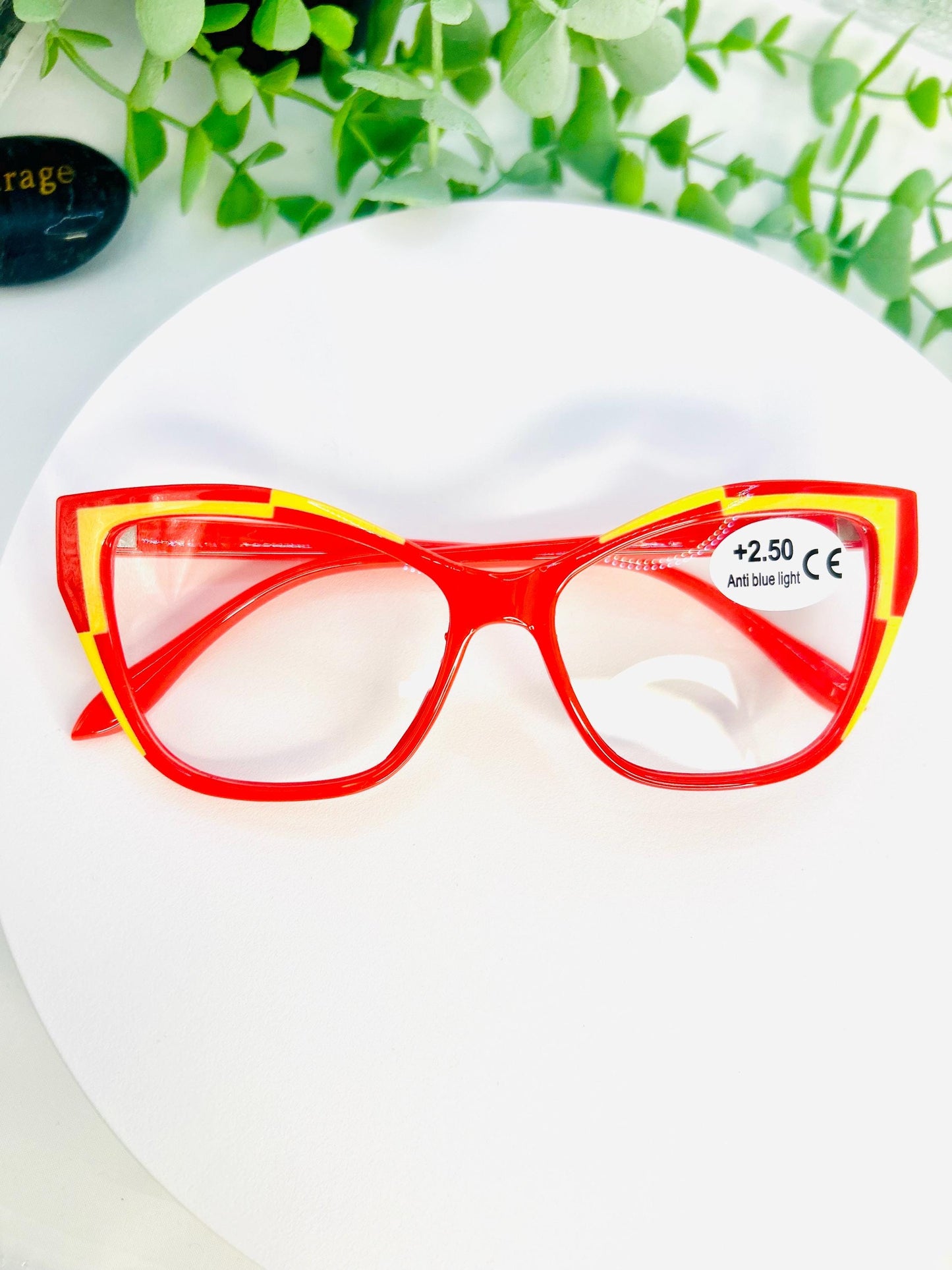 (Readers)Boss Mode | Cat Eye Reading Glasses +2.00 +2.50 | Blue Light Blocking Bold Readers Eyewear – Tortoise, Wine, Lightning Red 200 & 250