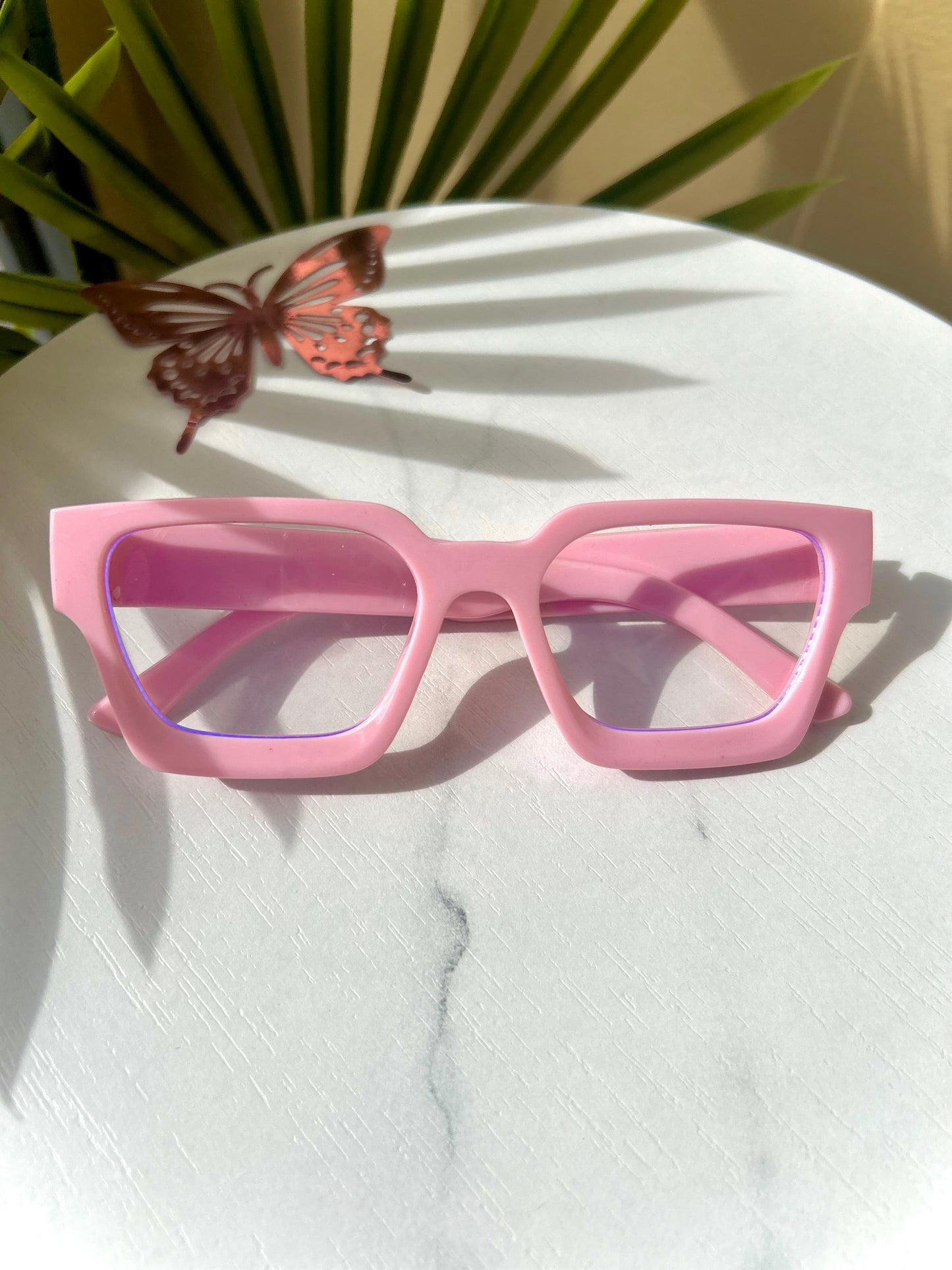 Bubblegum Pink Oversized Square Glasses Non-Prescription Fashion Eyewear | Women Statement Frames | Cute Bold Pink Eyewear Blue Light Blocki