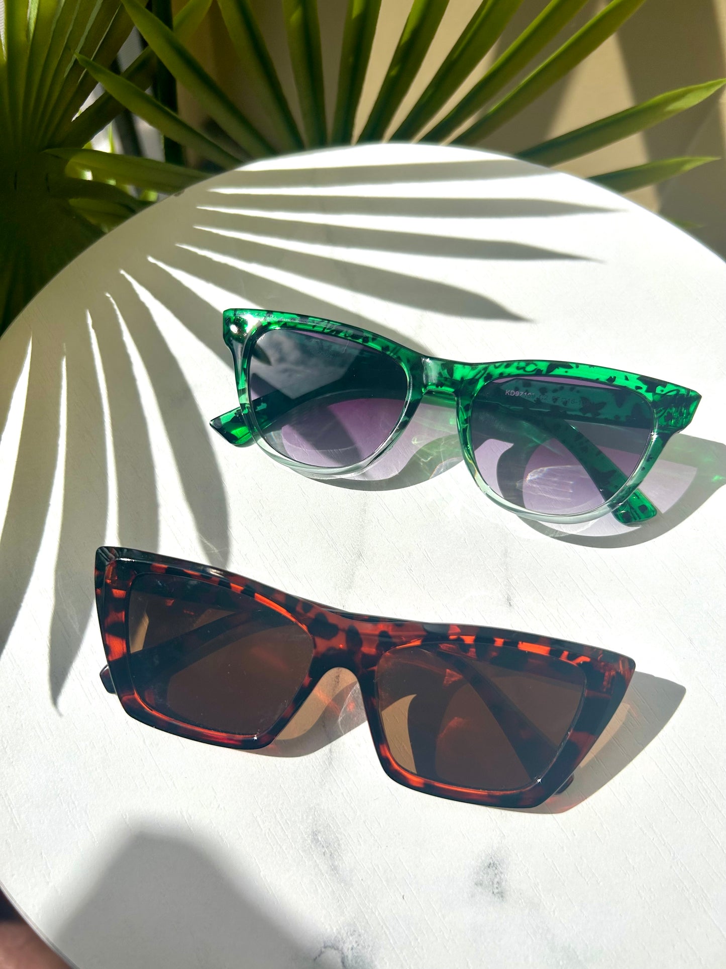 The Rebel Duo – Bold Square Sunglasses in Green Marble & Tortoise Brown | Bad Girl Diaries Eyewear Sunny Shades