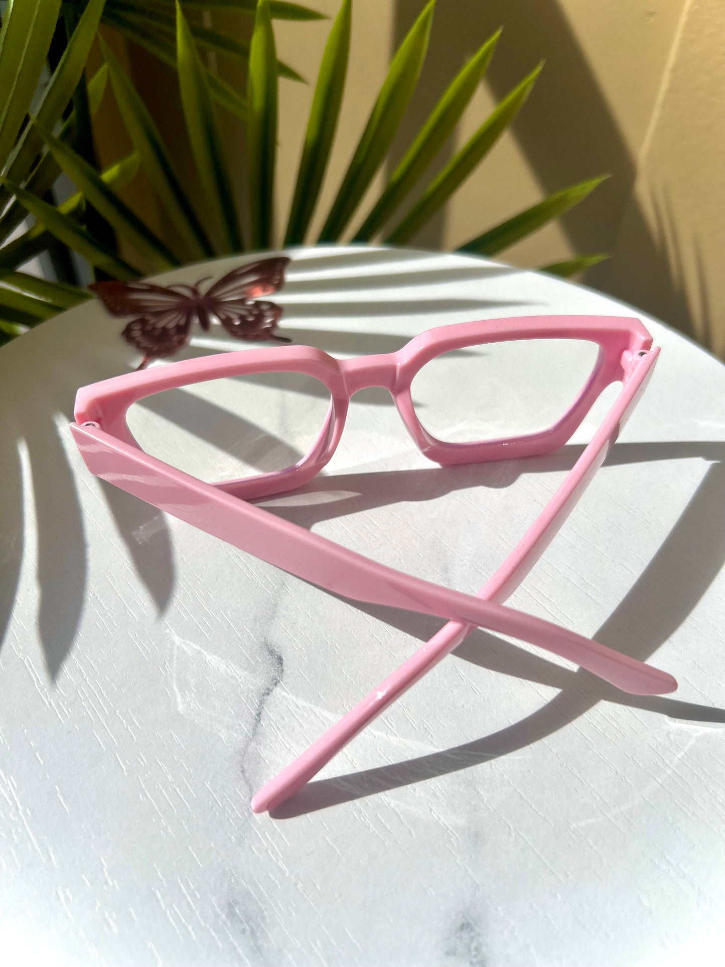 Bubblegum Pink Oversized Square Glasses Non-Prescription Fashion Eyewear | Women Statement Frames | Cute Bold Pink Eyewear Blue Light Blocki