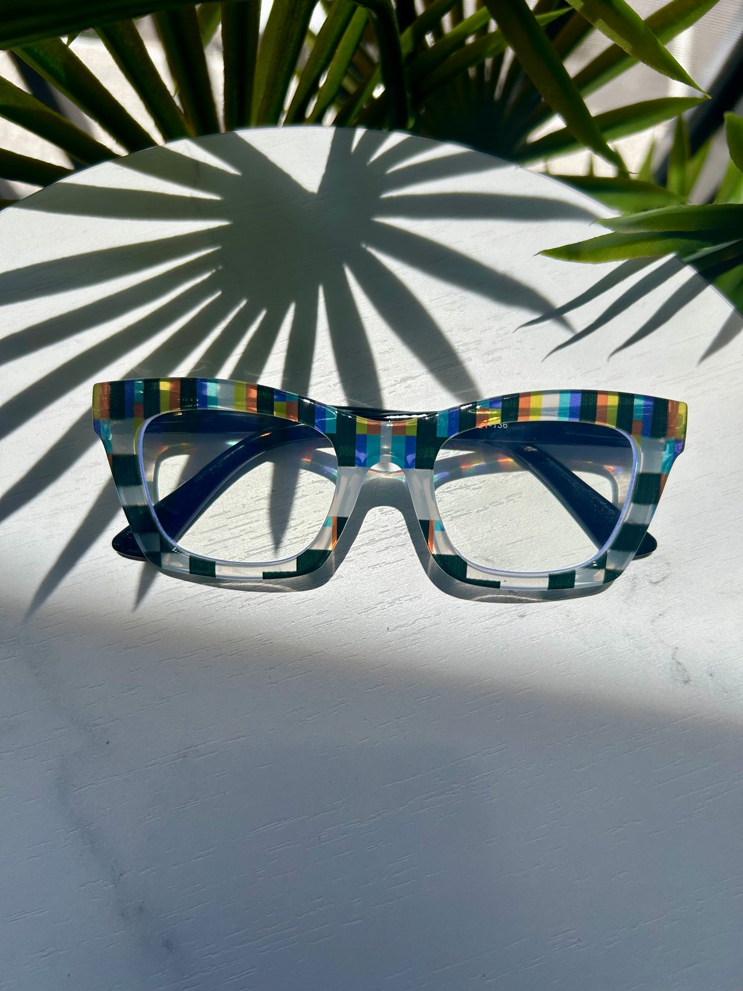 Kaleidoscope Killa – Bold Unapologetic Striped Square Glasses