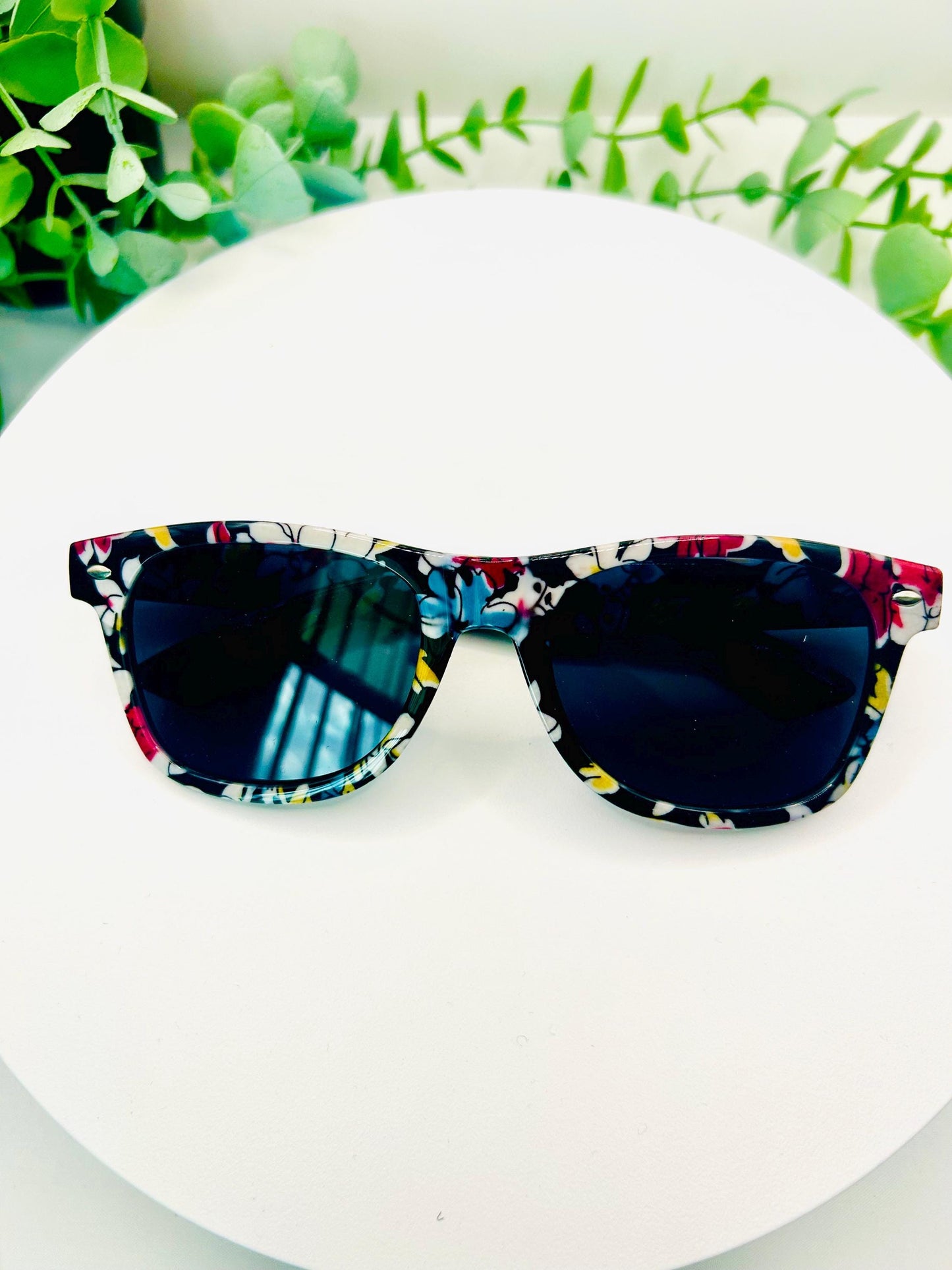 Tropic Like it’s Hott Floral Women Sunglasses| Retro Summer Festival Shades|Pink Yellow or Blue Red Flower Frames|Bad Girl Diaries Eyewear