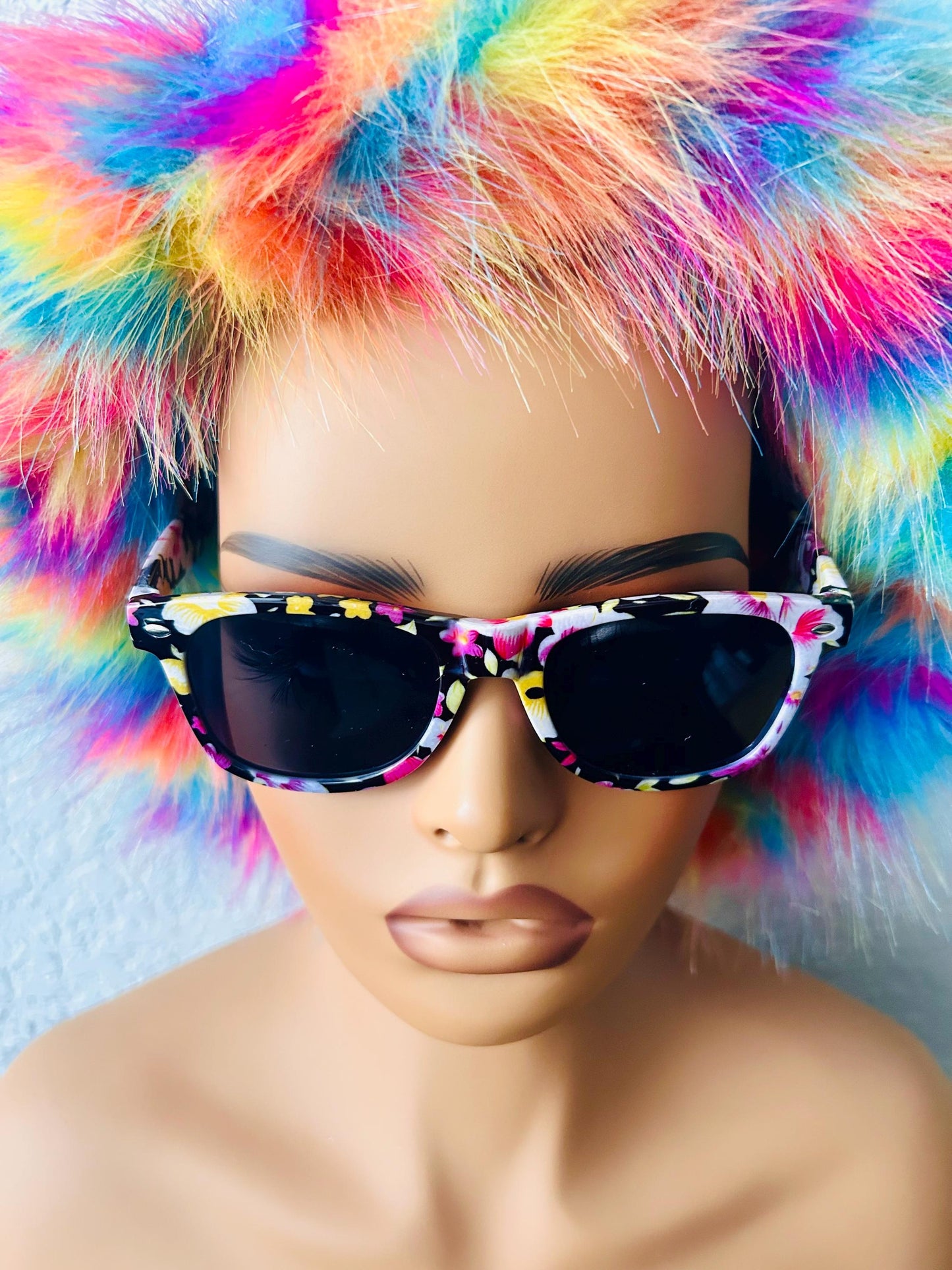 Tropic Like it’s Hott Floral Women Sunglasses| Retro Summer Festival Shades|Pink Yellow or Blue Red Flower Frames|Bad Girl Diaries Eyewear