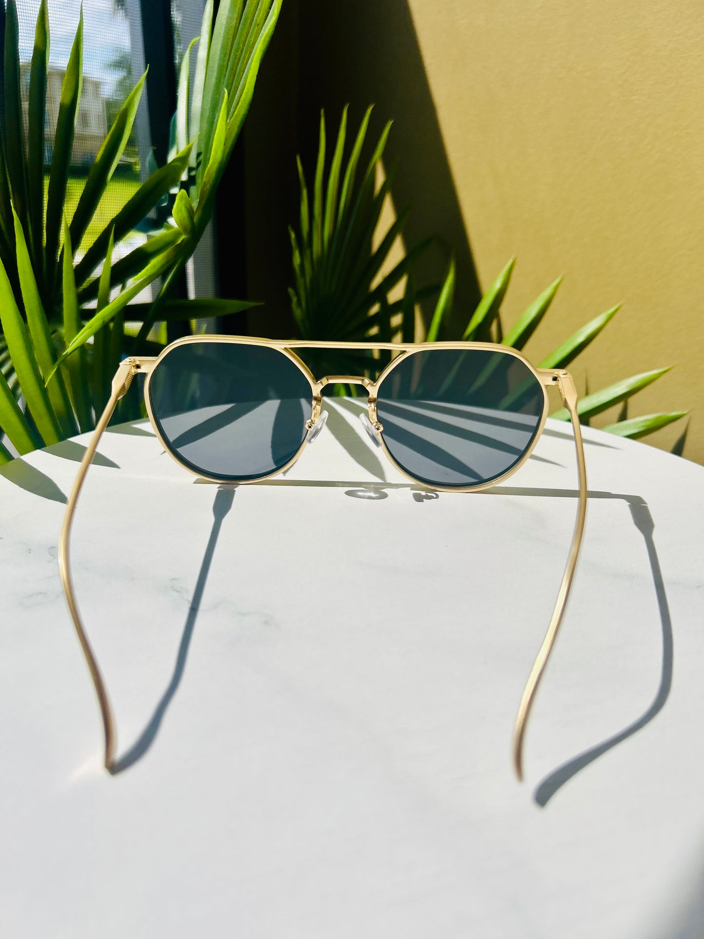 Savage & Solar – Round/Square Gold Frame Shades – Unisex/Men Oversized Glasses