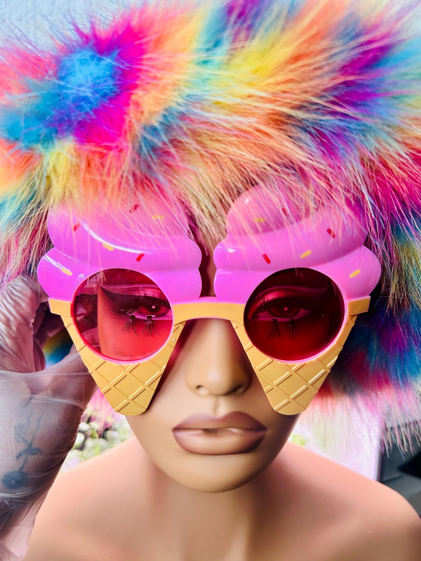 Sundae Funday Ice Cream Popsicle Novelty Sunglasses Fun Summer Party Shades Festival Carnival Bachelorette Birthday Cruise Vacation Funny