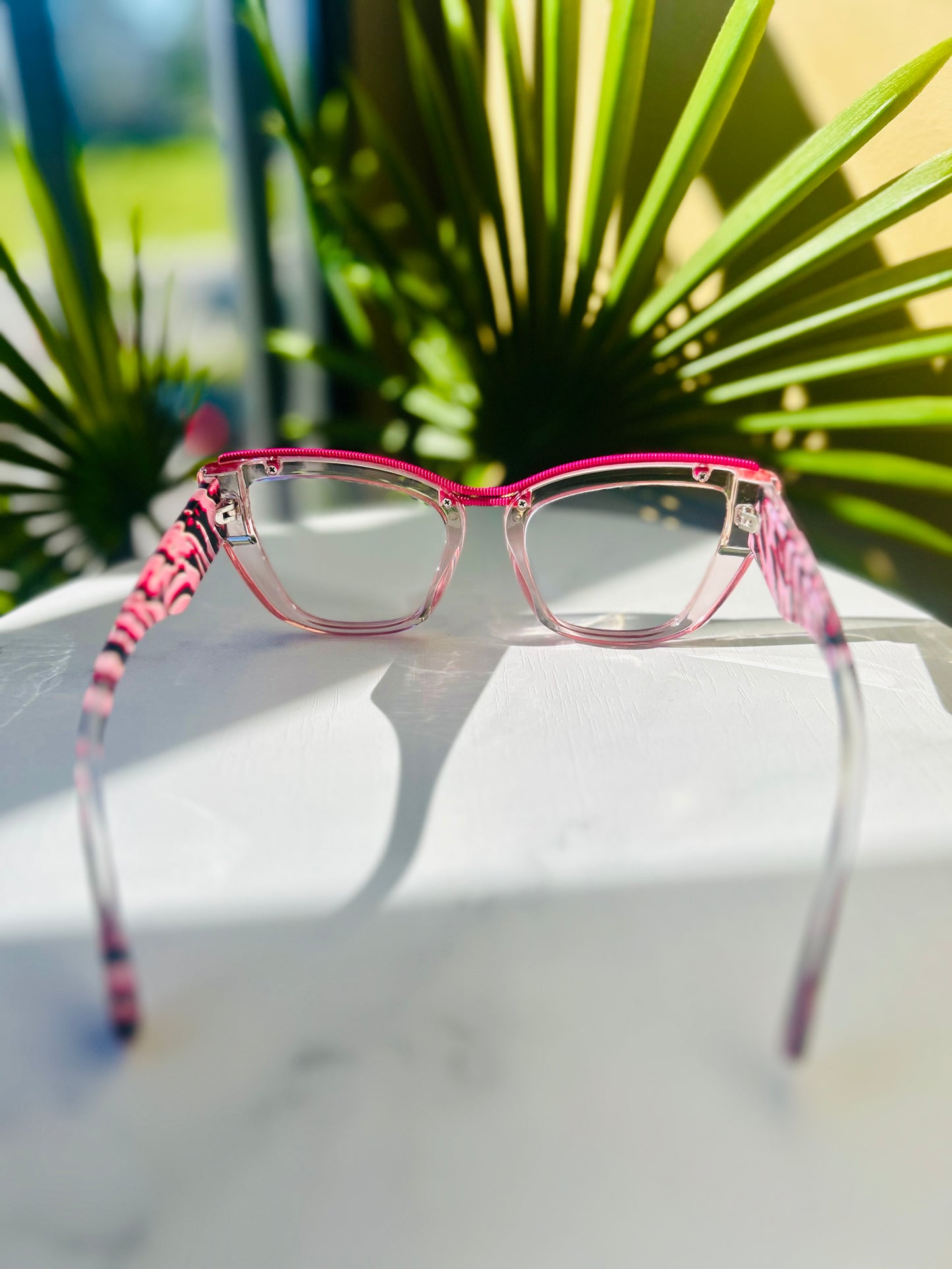 💅 Wild Thing – Bold Oversized Unapologetically Pink Zebra Cat-Eye Blue Light Glasses (LIMITED)