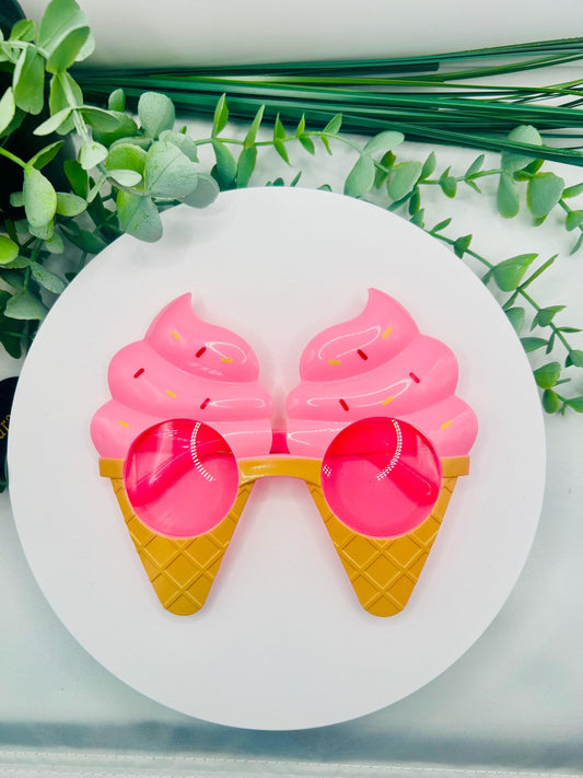 Sundae Funday Ice Cream Popsicle Novelty Sunglasses Fun Summer Party Shades Festival Carnival Bachelorette Birthday Cruise Vacation Funny