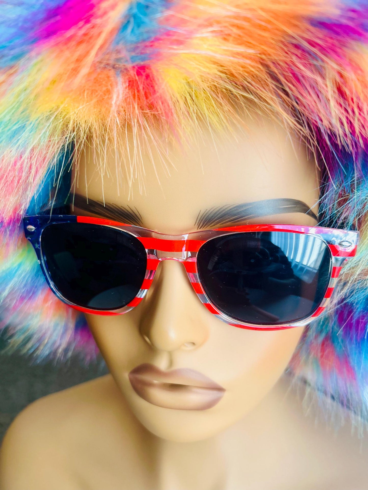 Star-Spangled Baddie|Patriotic American Flag 4th July Sunglasses Red White & Blue Summer USA Shades Bold UV Sun Protection Statement Eyewear