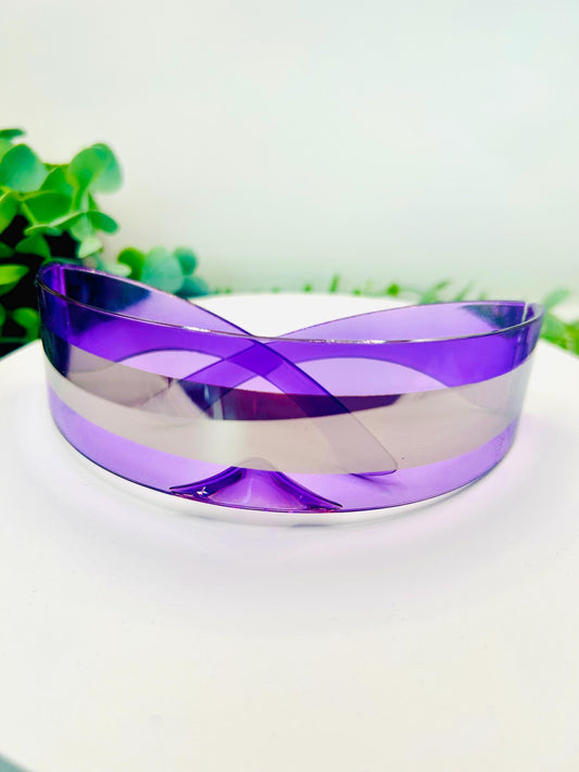 Ultraviolet Vixen Shield Sunglasses Oversized Futuristic Wraparound Visor Shades Festival Fashion Bold Purpl Statement Sunnies Barbiecore UV