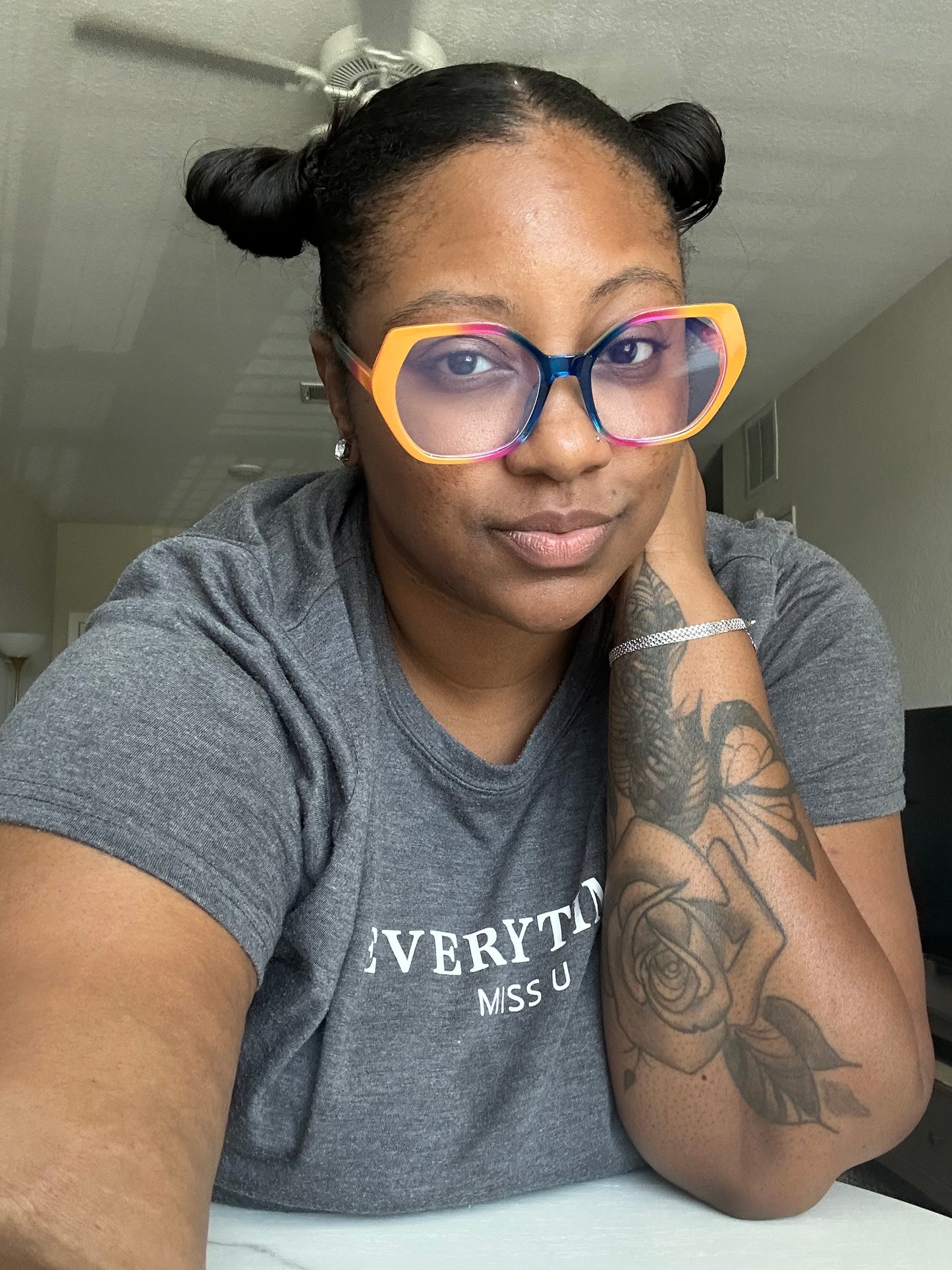 Bold Oversized Square Glasses – Leopard & Pink Fade Statement Frames