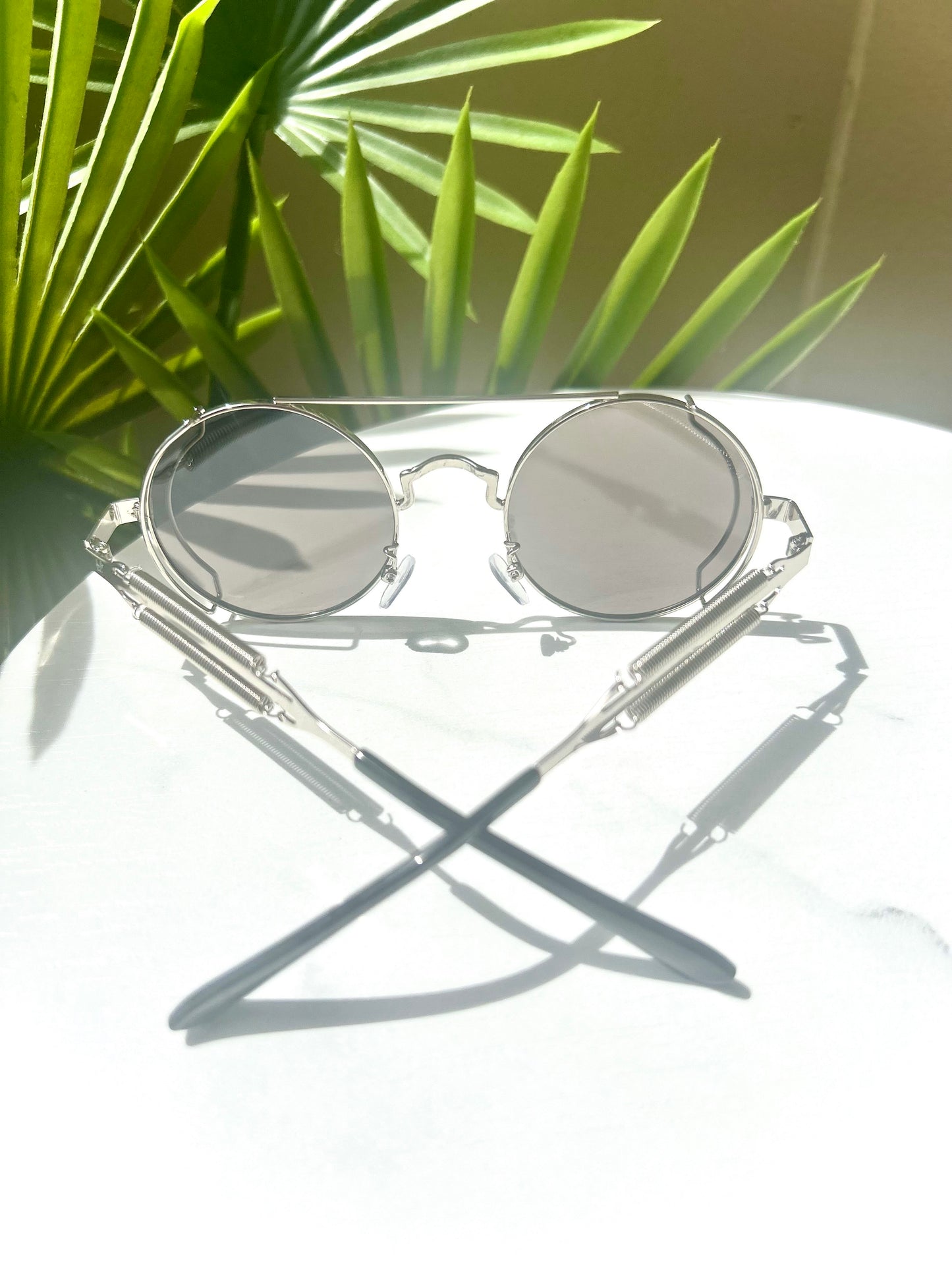 Steel Rebel Men’s Round Futuristic Sunglasses – Bold Metal Statement Shades