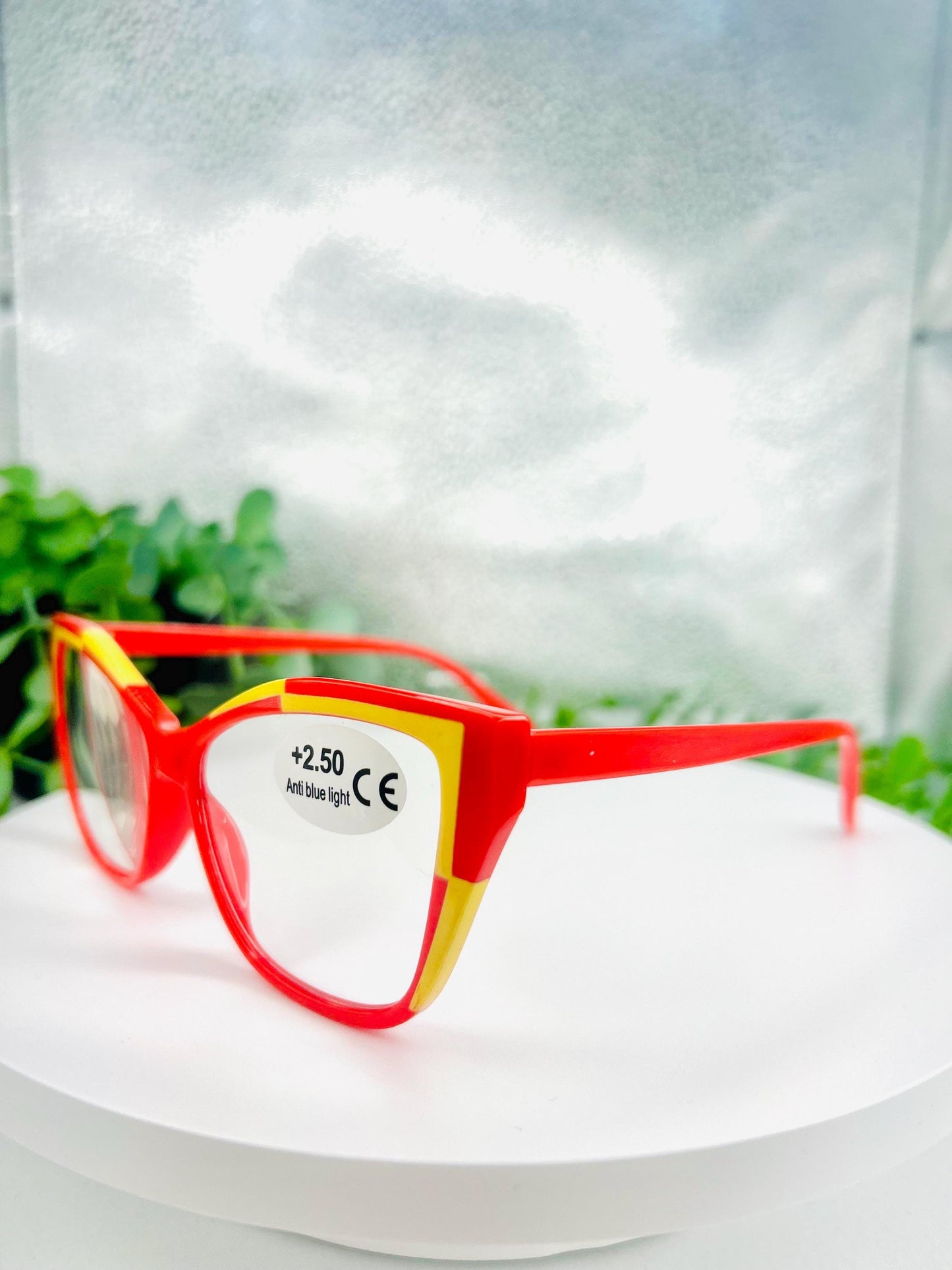 (Readers)Boss Mode | Cat Eye Reading Glasses +2.00 +2.50 | Blue Light Blocking Bold Readers Eyewear – Tortoise, Wine, Lightning Red 200 & 250