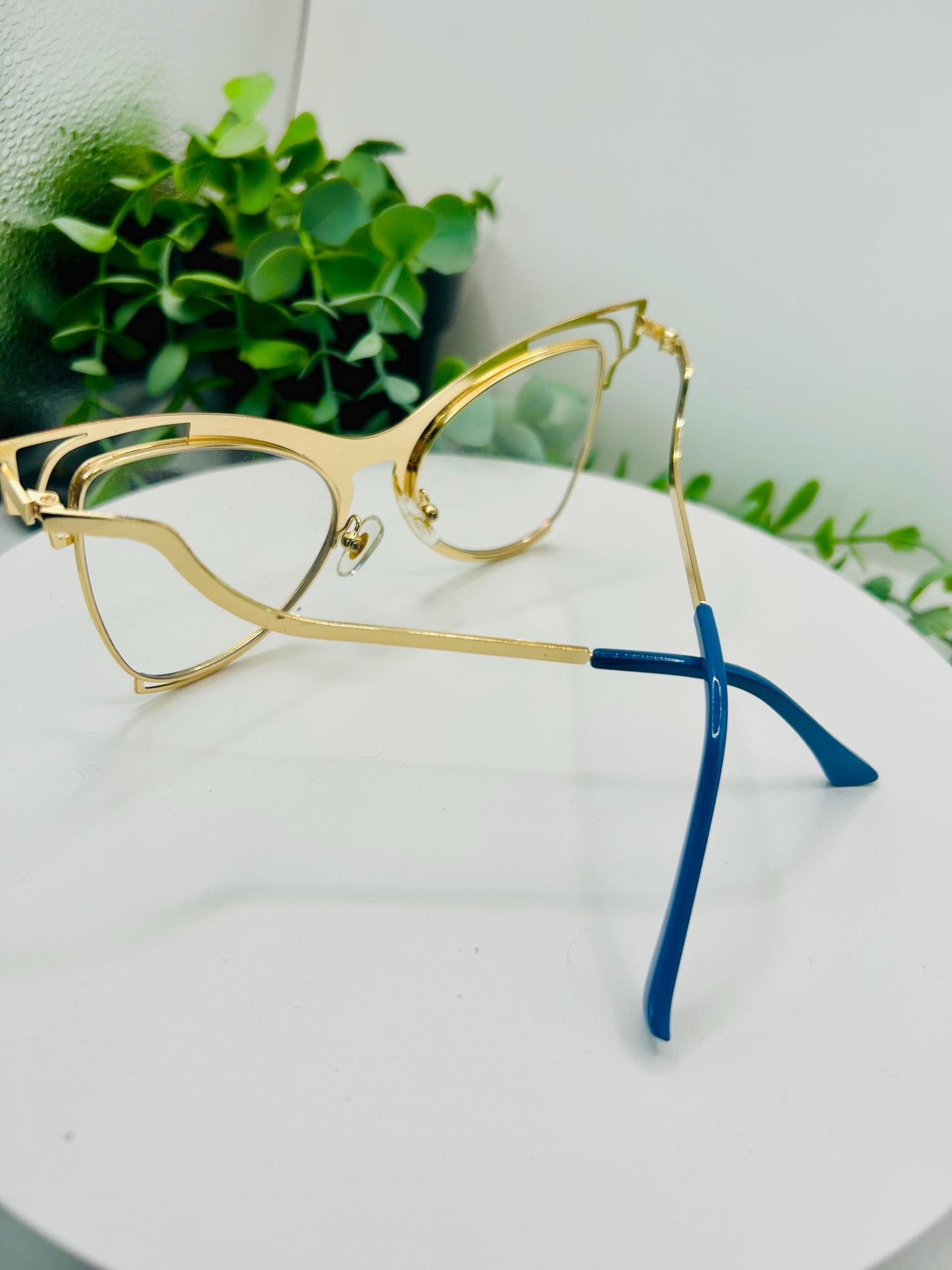 Butterfly Dreams Effect Rainbow Cat Eye Glasses Oversized Blue Light Non-Prescription Eyewear Colorful Statement Eyeglass Frames iridescent