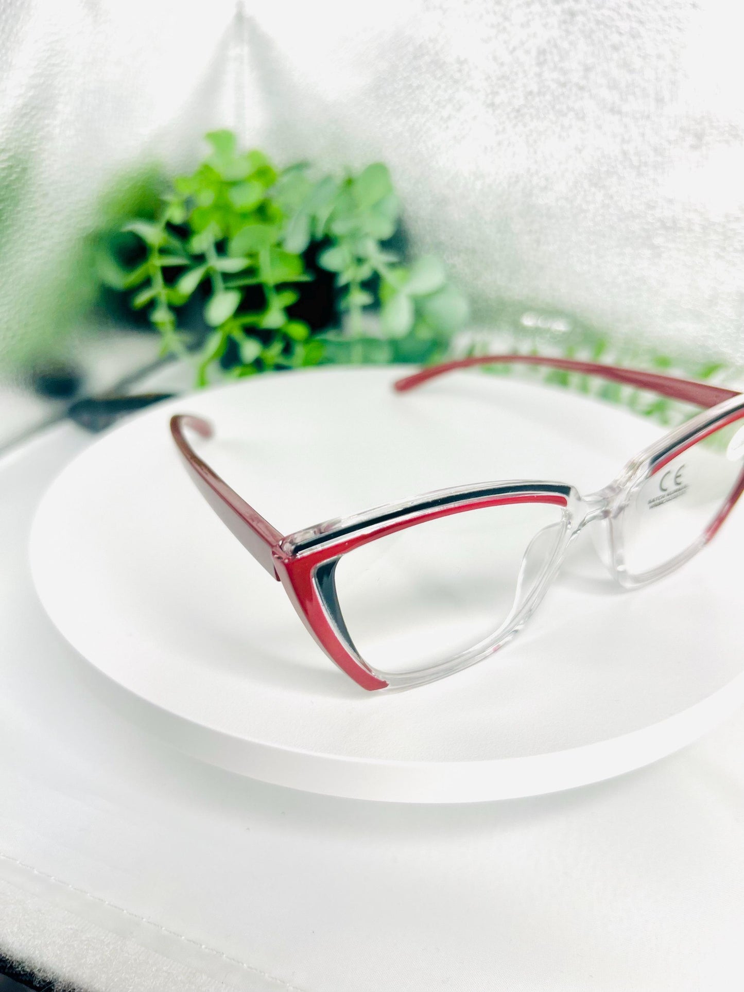 (Readers)Boss Mode | Cat Eye Reading Glasses +2.00 +2.50 | Blue Light Blocking Bold Readers Eyewear – Tortoise, Wine, Lightning Red 200 & 250