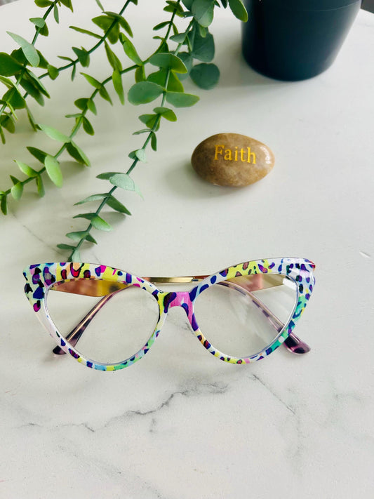 Vintage Queen Frames-Colorful Retro Eyeglasses Cat Eye Gold Trendy 50’s 60’s 80’s 90s Y2K Purple Blue Yellow Green White Glasses